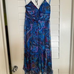 Sue Wong Blue Print Y2K Cocktail Dress